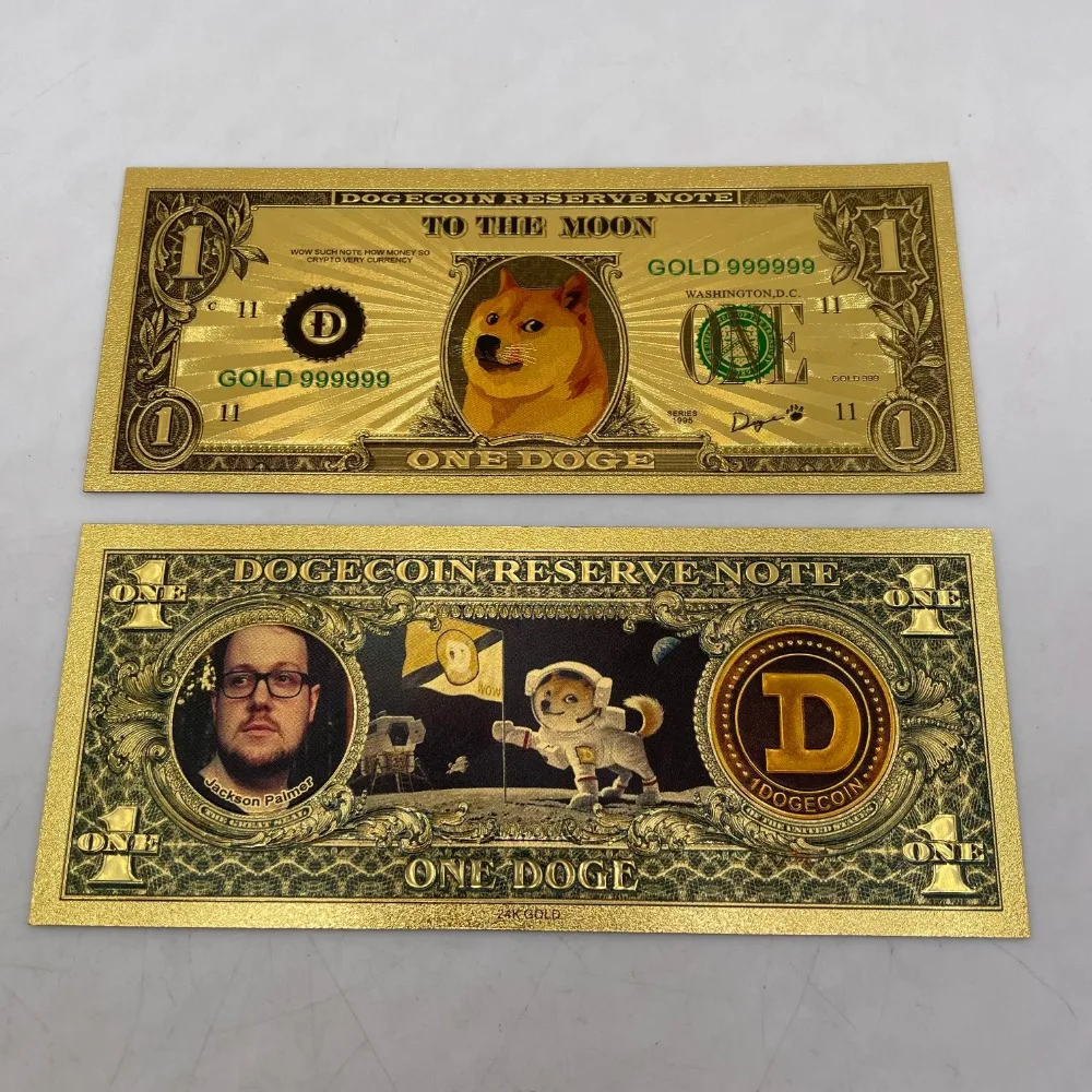 6 Designs Beautiful WOW Gold Plated Dogecoin SHIBA Litecion Gold Banknotes  Red Dog Baby Dog ETH Bitcoin Cryptocurrency Banknotes - AliExpress