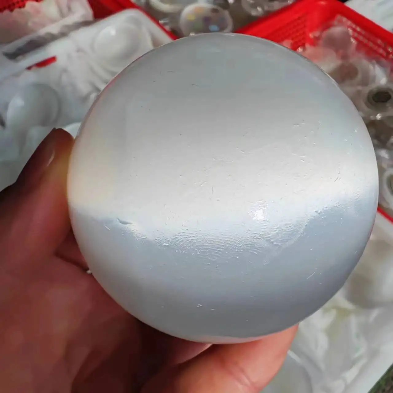 Natural White Selenite Sphere Crystal Healing Gypsum Ball Mineral Ornaments Raw Stone Crafts Home Decor 5