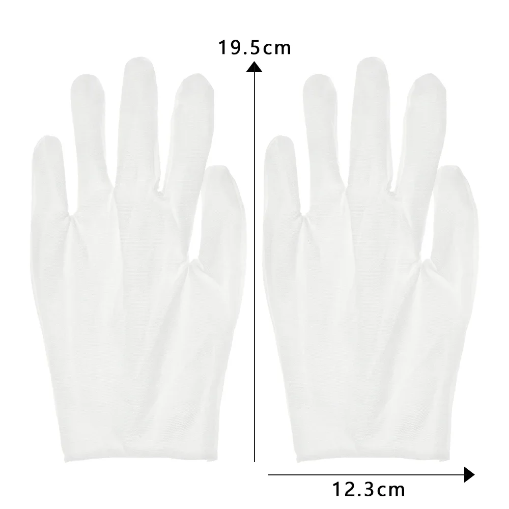 Cleaning Gloves Cotton Gloves 6Pair White Cotton Gloves Labor Protection Gloves for Jewelry Appreciation Thin Medium Cleaning Gardening Etiquette Supplies