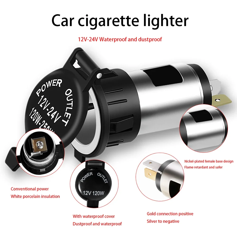 DaierTek Universal 12V Car Cigarette Lighter Power Socket Adapter Plug Outlet Motorcycles Boats Tractor Truck