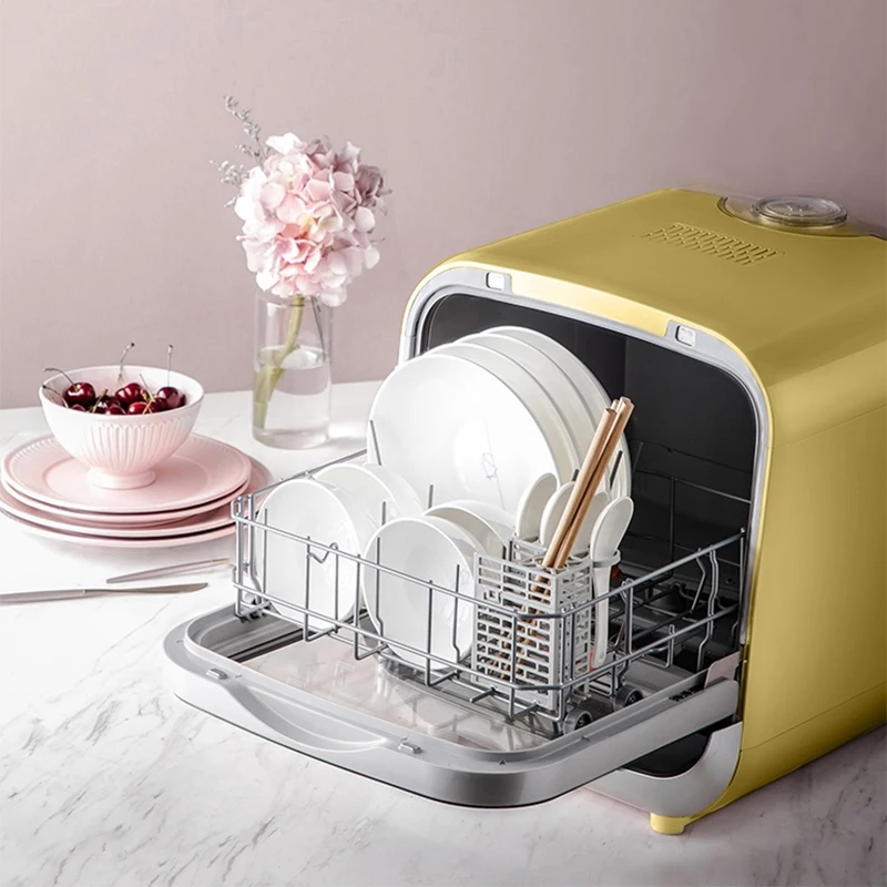 Stand-alone dishwasher automatic household desktop mini small intelligent dishwashing machine free installation