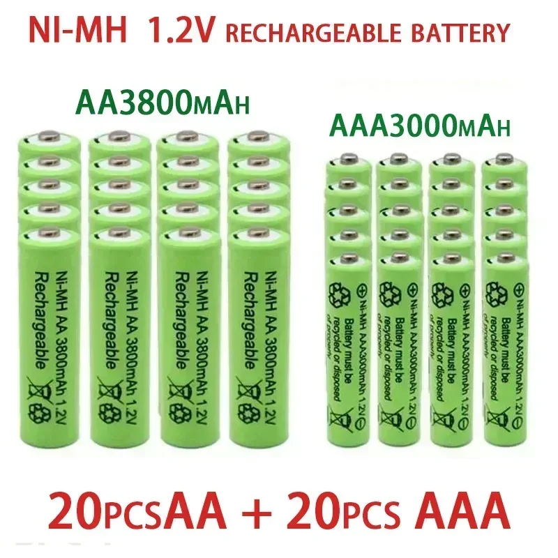 Rechargeable Battery 1.2V Rechargeable battery AA 3800mAh +AAA 3000mAh NI-MH