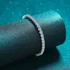 Ms. PT950 Platinum Bracelet, Platinum Filled Four-Claw 10 Points Mossanite, 18cm (Single 10 Points) 5.4 Carat. 3