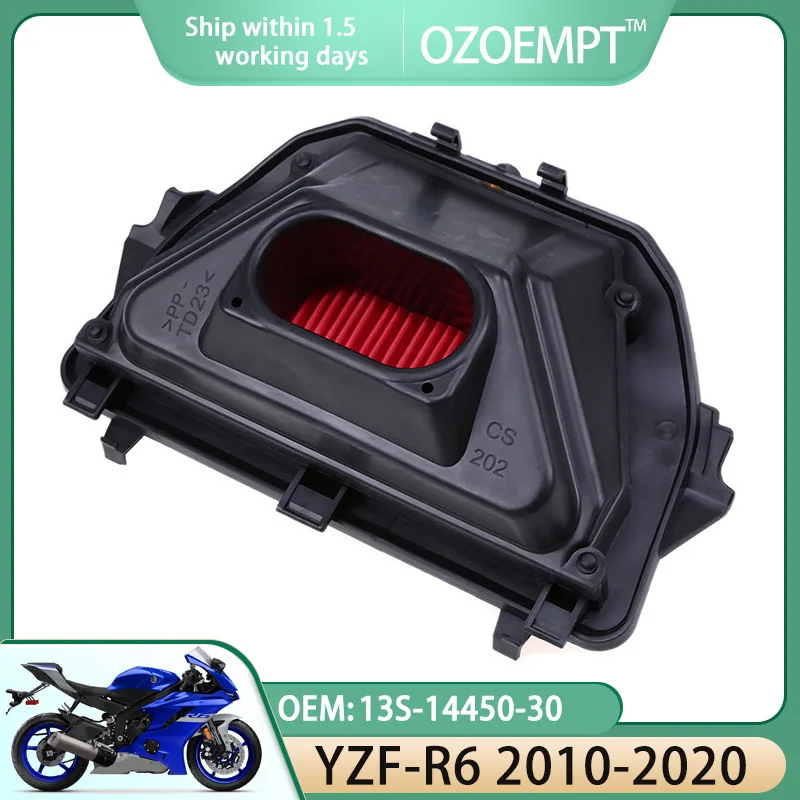 

OZOEMPT Motorcycle Air Filter Apply to YZF-R6 2010-2020 OEM: 13S-14450-30