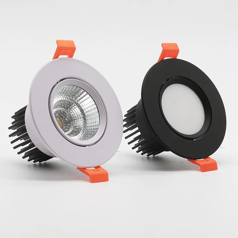 디밍이 가능한 매입형 COB LED 다운라이트 5W 7W 9W 12W 15W 18W LED 천장 스포트라이트 AC85265V LED 천장 조명 실내 조명