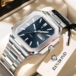 Luxury Blue Stripe Square Quartz Wristwatch (6672 - 1blue)