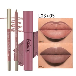 Waterproof Matte Lipstick & Lipliner Set - Long-Lasting Soft Matte Color (L03 05)