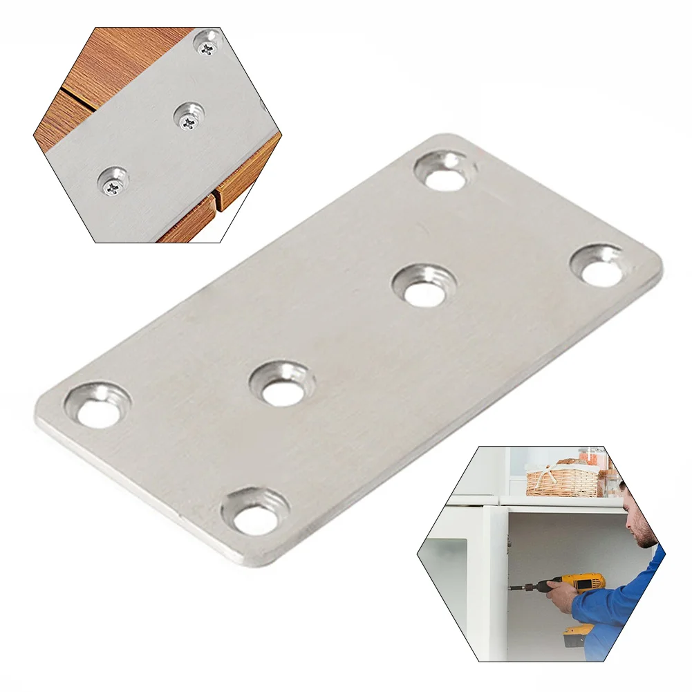 1pc 6 Holes Universal Furniture Corner Connector Stainless Steel Corner Bracket Furniture Flat Mending Repair Plate