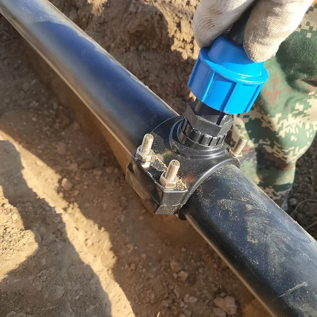 Női Nyeregcsatlakozó Pe Fő Csőjavító Tartozékok 75 Mm -Től 27 Mm/75 -Es Diverter Szelep Mezőgazdasági Kerti Vízcsatlakozó - Image 5