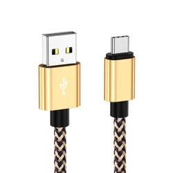 High - Speed USB Type C Charging Cable - Durable Woven Nylon, Available in 1M, 2M, 3M Lengths - 3m (Gold)