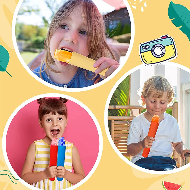 Ice Cream Molds Silicone Reusable Lolly Pop for Kids
