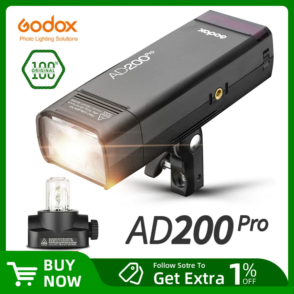 Godox AD200ProII Blitz - Professioneller Blitz 500 Blitze HSS 1/8000s Mit 2,4G Wireless