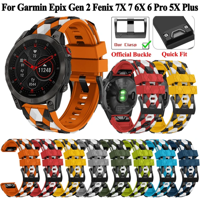 Correa de cuero de silicona para reloj inteligente Garmin Fenix, 22mm,  26mm, 7, 7X, 6X, 6Pro, 5X, 5Plus, 935, Epix Gen 2, QuickFit