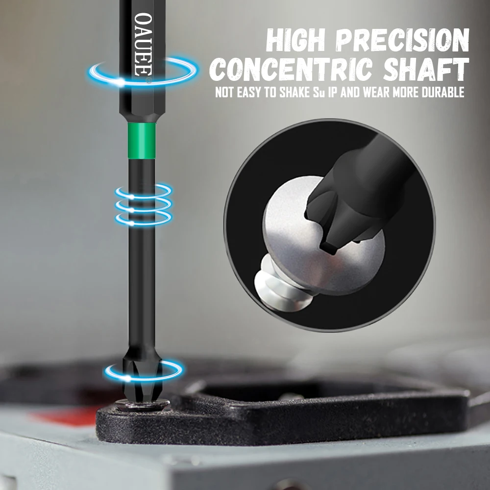 Magnetic screwdriver bits Cross PH2 High Hardness 4/5/6pcs 60/70/90mm Anti Non-slip