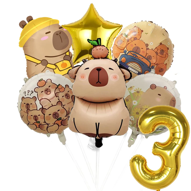 Capybara Geburtstag Party Dekoration Capybara Geschirr Teller Tasse Ballon Banner für Kinder Gefälligkeiten Geburtstag Liefert Party Decora – Detail 10