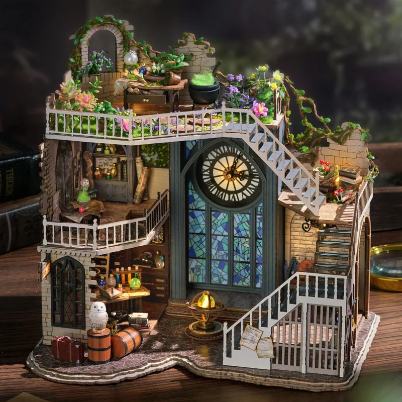 NEW DIY Wooden Doll Houses Magic House Casa Miniature Building Kits with Furniture Led Light Dollhouse for Adults Birthday Gifts 3
