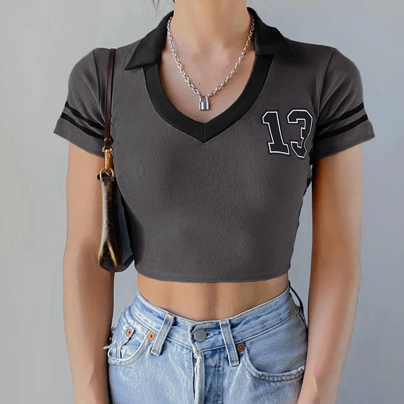 

Женская футболка с V-образным вырезом, коротким рукавом