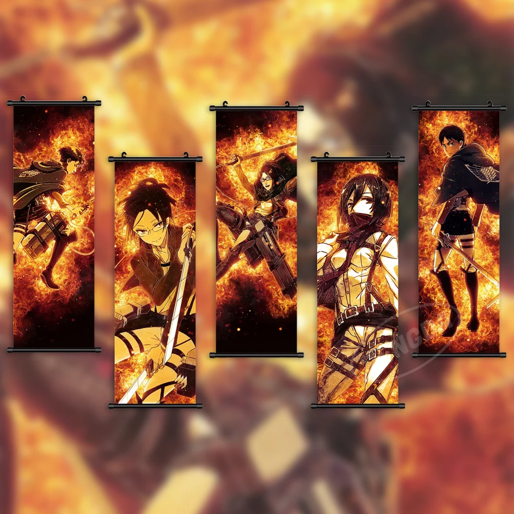 

Canvas Attack On Titan Home Decor Armin Arlert Wall Artwork Painting Levi Ackerman Hanging Scrolls Anime Print Picture Poster