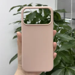 Elegant Liquid Silicone Anti - Fall Luxury Phone Case - Pure Color Soft Bumper Cover - iPhone 15 (Nude Pink)