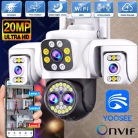 Caméra WiFi de sécurité extérieure 10K à quatre objectifs, triple écran, zoom 10X, 360° °   Caméras de surveillance CCTV Yoosee 20MP 1