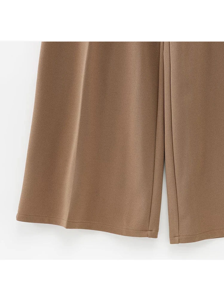 TFMLN 2025 Spring New Women Pants Vintage Casual Female Wide leg Pants Temperament Fashion Simple Pant