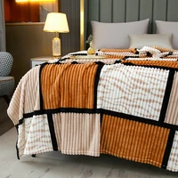 2024 New cross-border e-commerce plaid drawing a magic velvet printed blanket flannel milk velvet cover blanket 1
