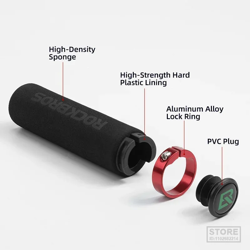 Bike Handle Grips ROCKBROS Ultraight Sponge Gauntlet MTB Anti-skid