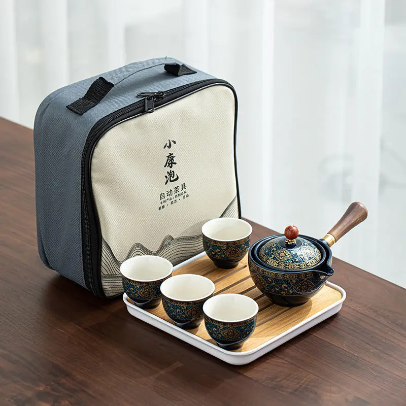 Chinese Tea Set Chinese Gongfu Tea Set Portable Teapot Maker Infuser Portable Cup Of 6 Porcelain