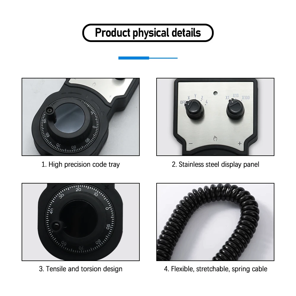 HLTNC 4/6 Axis MPG Handwheel 100PPR 5-24V Electronic Handheld Pulse Generator with Emergency Stop for CNC Router Machine Tool