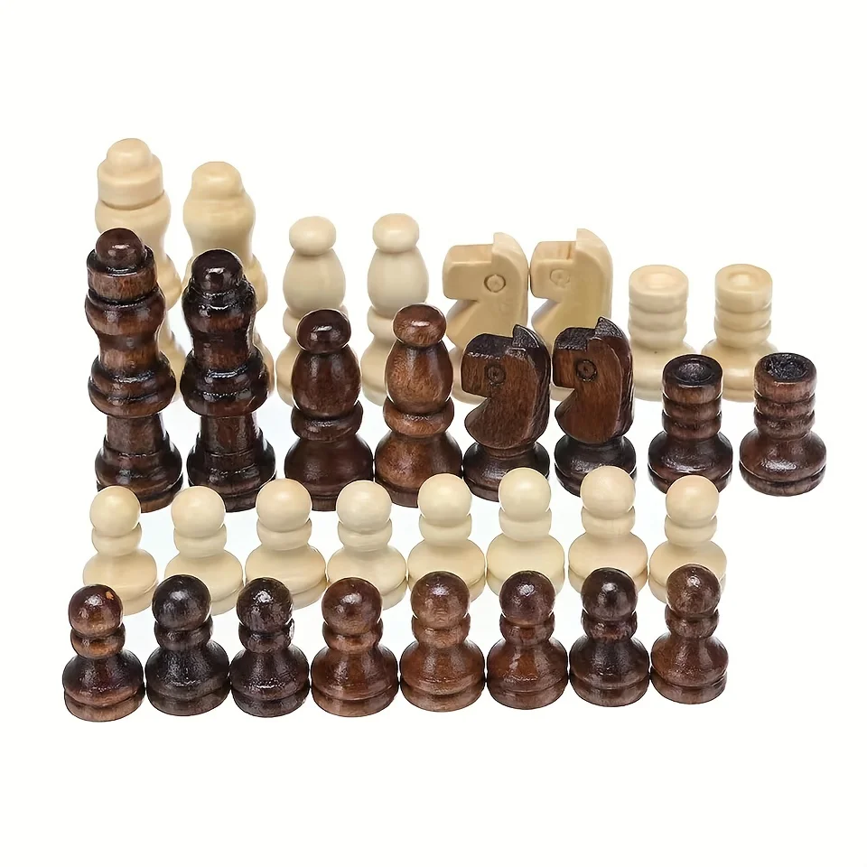 Wooden Chess Chess Pieces And Board Chess Pieces 32pcs Wooden Chess Pieces Complete Chessmen wood Chess Set Piece Accessories