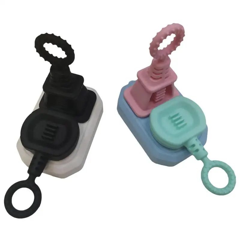 

Teething Toy For Kids Plug And Socket Shapes Teething Relief Chew Toy Dishwasher Safe Textured Easy To Hold Sensory Teething