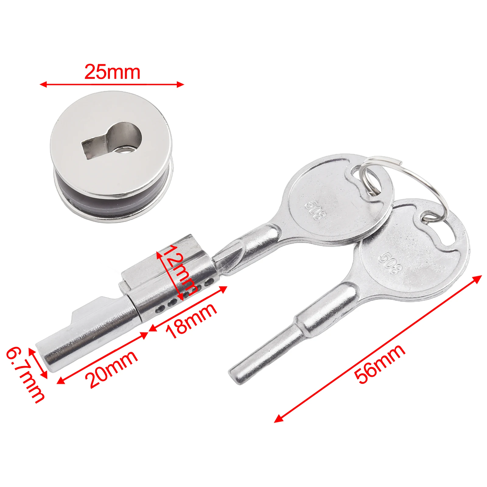 1set Glass Cabinet Door Lock Jewelry Display Cabinet Glass Lock Mobile Phone Showcase Cabinet Sliding Door Locks With Keys