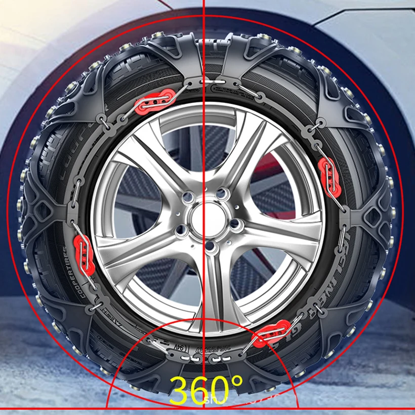 Black nail car tire anti-skid chain for sedan, off-road vehicle, snow and mud
