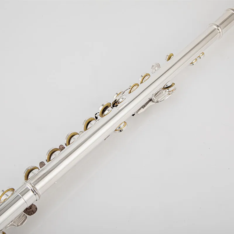 

Flute Cupronickel Open C Key 16 Hole Flute Silver Plated Instrument with Case
