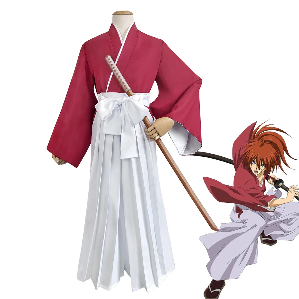

Anime Rurouni Kenshin Himura Kenshin Kendo Suit Cosplay Costume Kimono Suit Kendo Woman Man Top Trousers Halloween Costumes