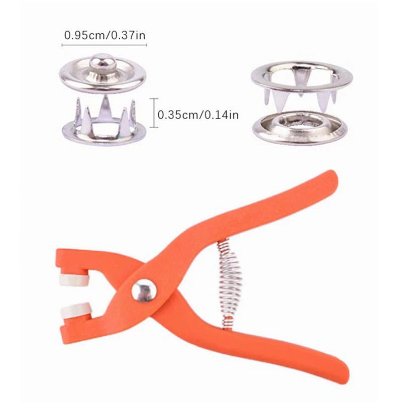 50/100PCS Plier Tool Metal Sewing Buttons Five-claw Buckle Metal Snap Buttons Clothes Stitch Free Fastener Safety Sewing Tools