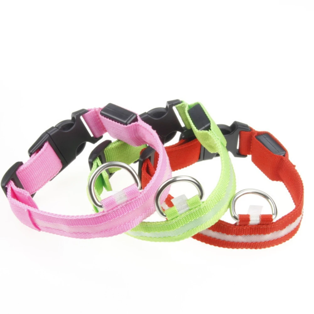 Adjustable Pet Cat Dog Glow Collar Small Dogs Night Safety Led