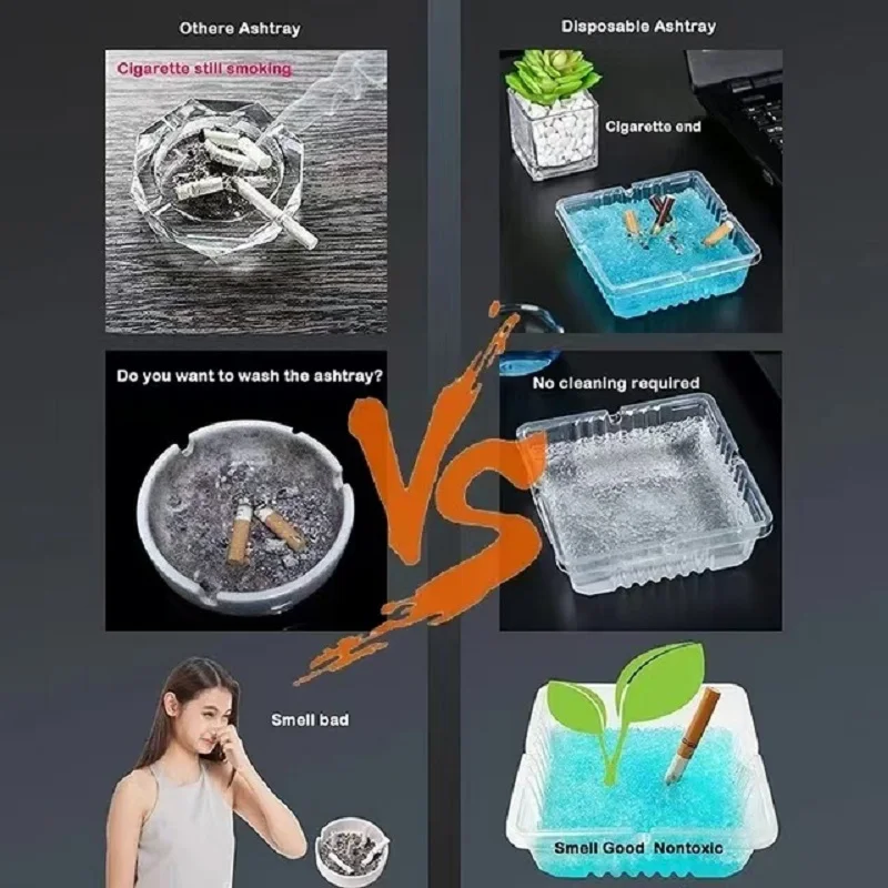 Disposable Plastic Ashtray portable ashtray cigarettes ashtray 20pc / 50pc With Eco-Friendly Sand Smokeless Cheap Indoor and Outdoor Portable Cigarette Ashtray