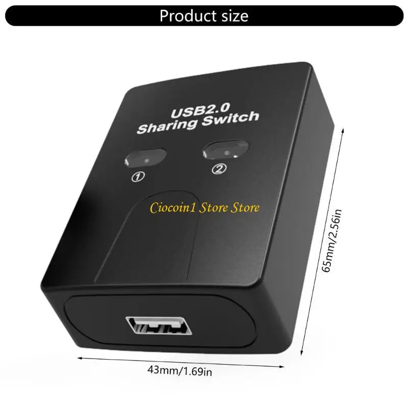 A3PC USB2.0 수동 공유 스위칭 프린터 공유 장치 USB 허브 2 in 1 Out