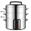 32cm Multifunctional Household and Commercial Stainless Steel Multi-layer Large-capacity Electric Steamer Electric Steamer 220V 6