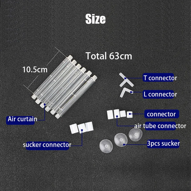 Aquarium Air Stone Bubble Wall Aeration Tube Plastc Air Curtain Oxygen Pump Diffuser High Efficiency Fish Tank Accessories