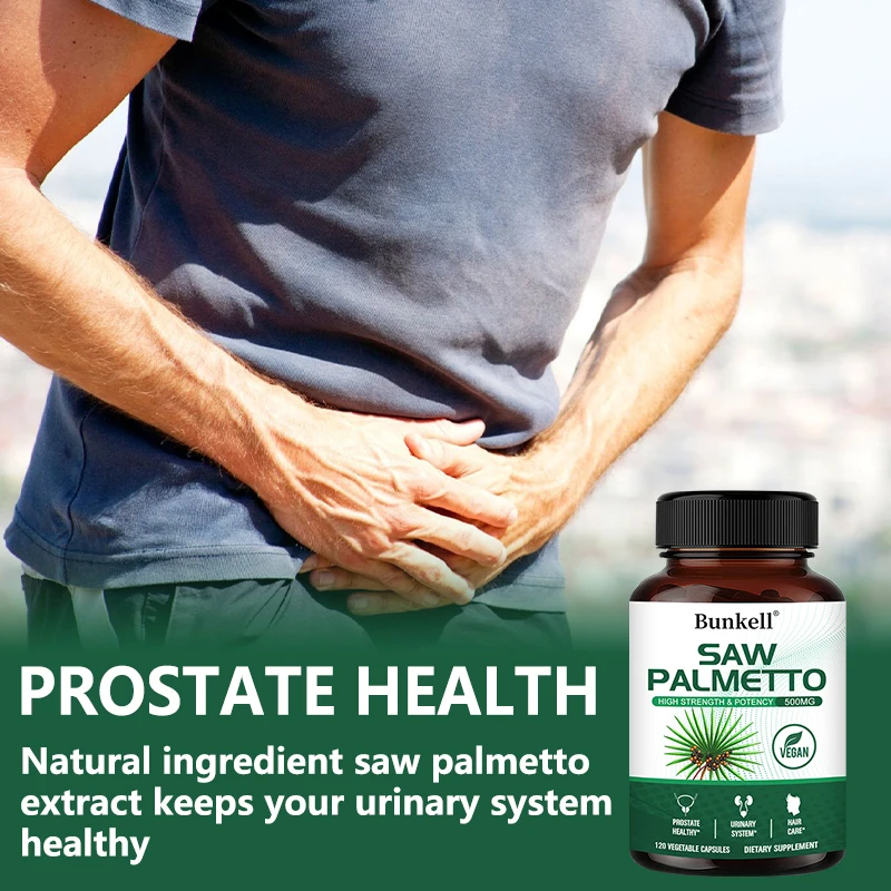 Saw Palmetto Extract 120 Capsules Non GMO and Gluten Free Formula Supports Prostate and Urinary Tract Health Healthy Hair
