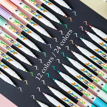 

12/24 Colors Acrylic Paint Markers Pens for Rock Painting, Stone, Ceramic, Glass, Wood, Metal, Fabric Canvas Pebbles Brush Tip