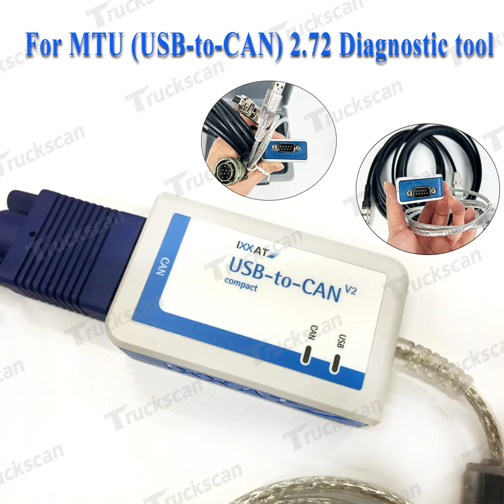 

FOR MTU USB-to-CAN V2 COMPACT IXXAT FOR MTU DiaSys+MTU MDEC ECU4 test Cable+MUT ADEC ECU7 Diagnostic Cable MTU DIAGNOSTIC tool