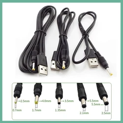 Versatile USB A to DC Power Supply Extension Cable with Multiple Plug Sizes - 0.5M (2.5mm x 0.7mm)
