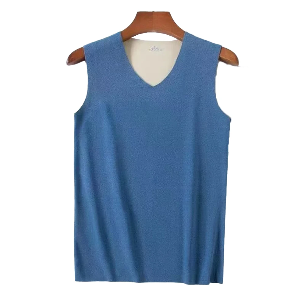 

Autumn Winter Men's Thin Fleece Lined Tanks Top Vests Thermal Underwear Tops Warm Base Layer Sleeveless Undershirt Vest
