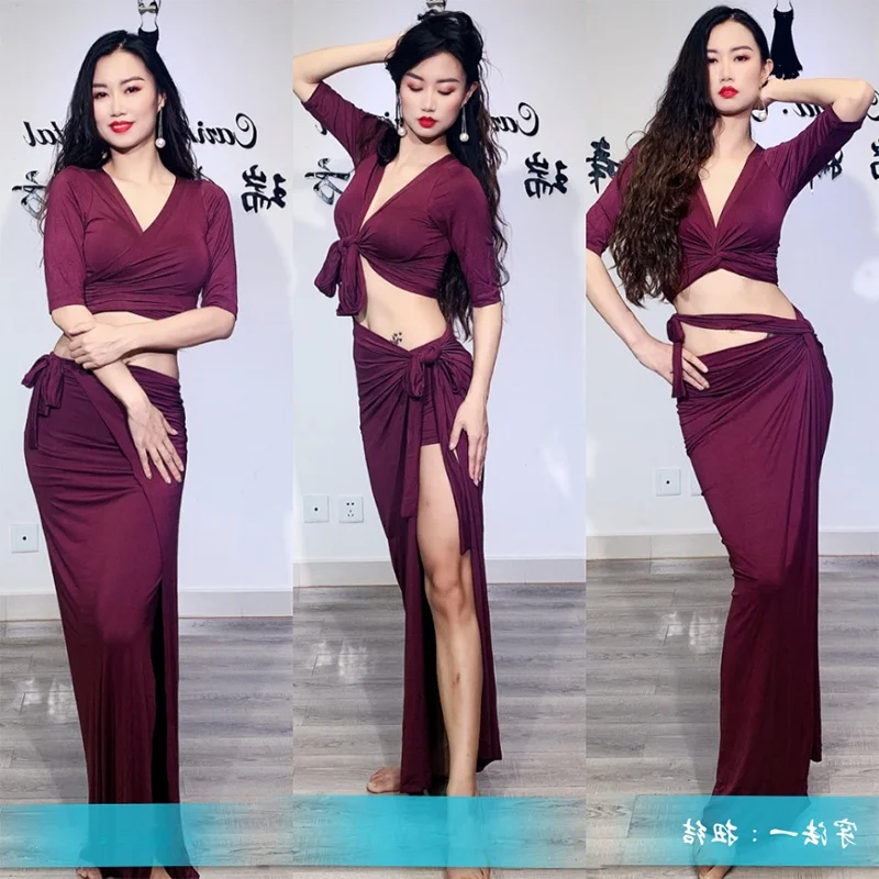 벨리 댄스 운동 의류 세트 모달 2023 새로운 동양 댄스 의류 여성 하이 엔드 퍼포먼스 드레스 그룹 의류
