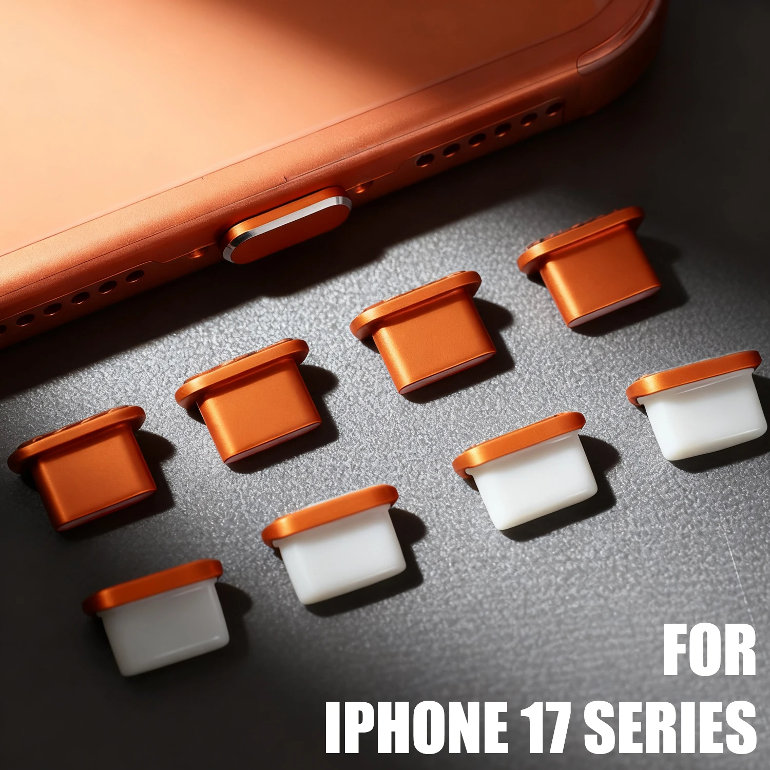รูปสินค้า จุกปิดกันฝุ่นโลหะแบบ USB Type C สำหรับ iPhone 17 Pro Max Air 17PM ฝาครอบป้องกันพอร์ตชาร์จโทรศัพท์มือถือแบบ Type-C จำนวน 1-5 ชิ้น