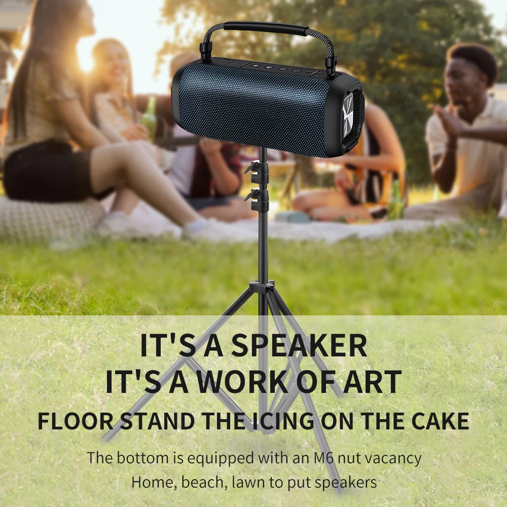 Cyboris T12A 80W Speaker Portable BT5.3 Speakers Subwoofer HIFI Sound Quality 8800mAh TWS Soundbox IPX7 for Outdoor,Travel,Home