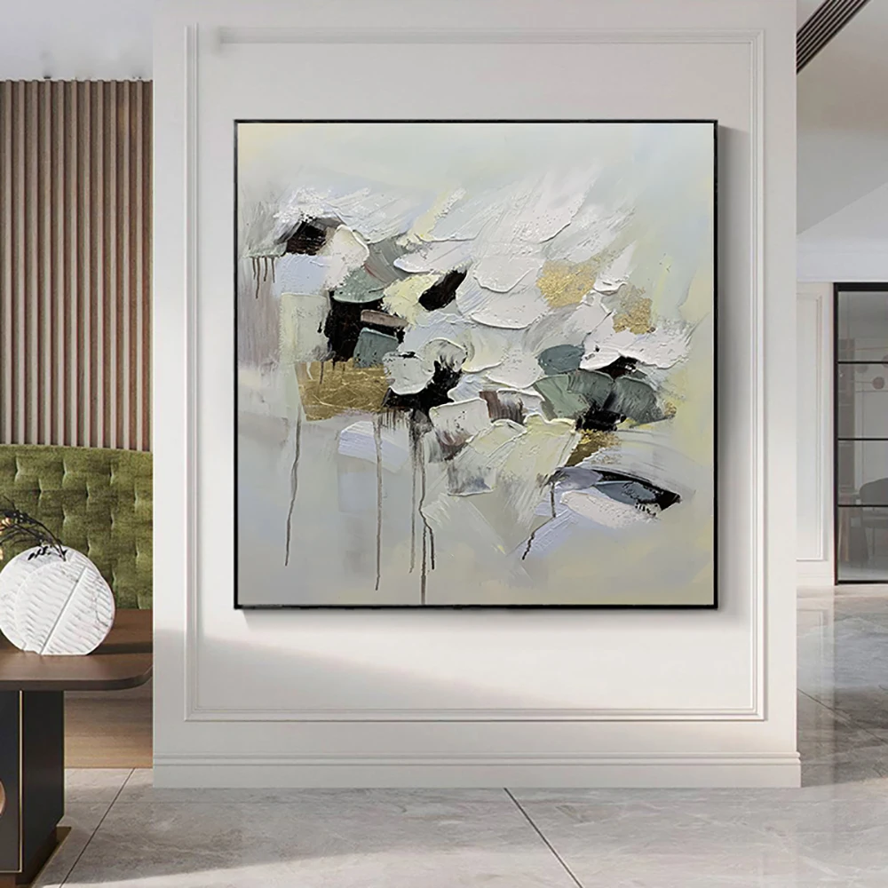 Large Thick Oil Handpainted Oil Painting Abstract Threedimensional Hanging Painting Entry